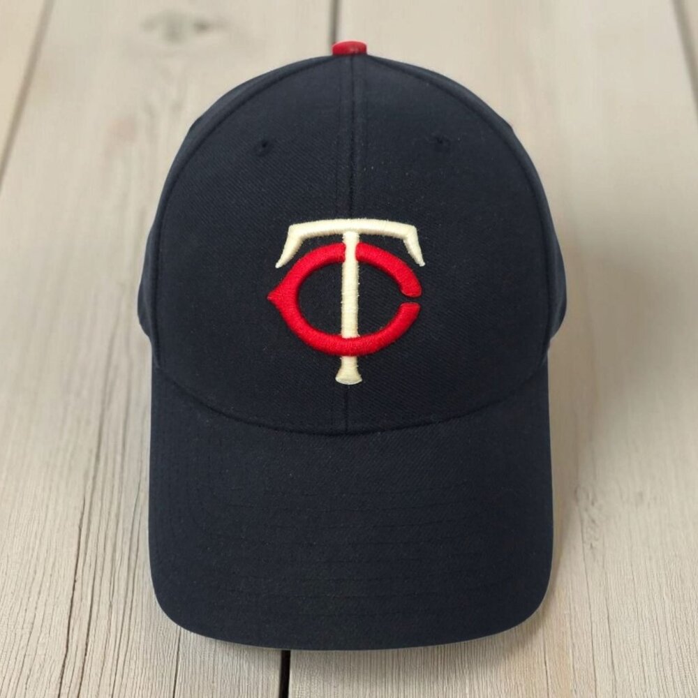 Minnesota Twins Hat Strapback Cap Embroidered Logo Baseball MLB Navy Wool Blend